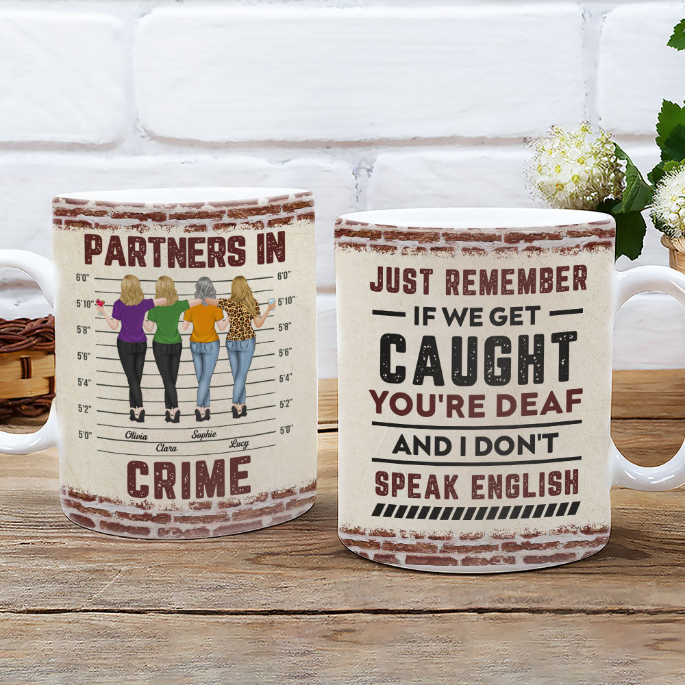 Custom Best Friend, Christmas & Birthday Friendship Keepsake Gift • If We Get Caught Bestie - Personalized Coffee Mug