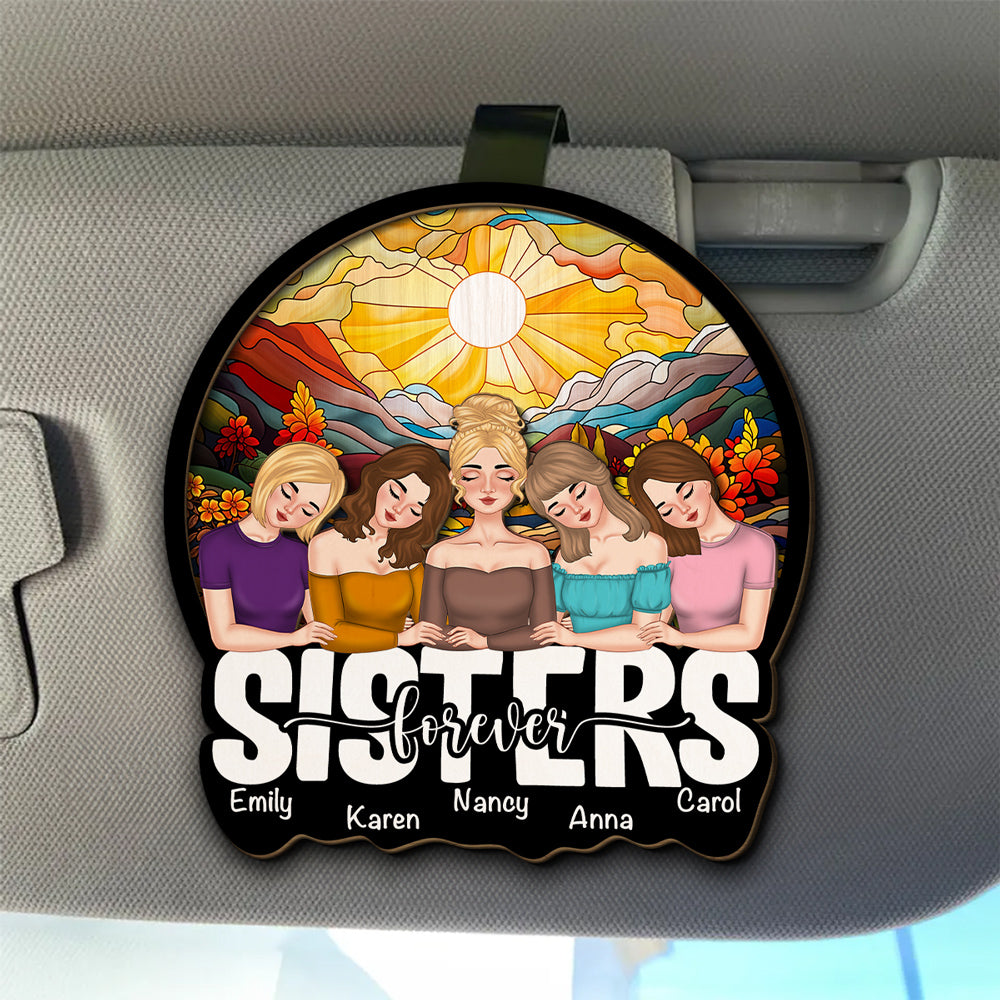 Bestie Lean On Shoulder - Personalized Car Visor Clip