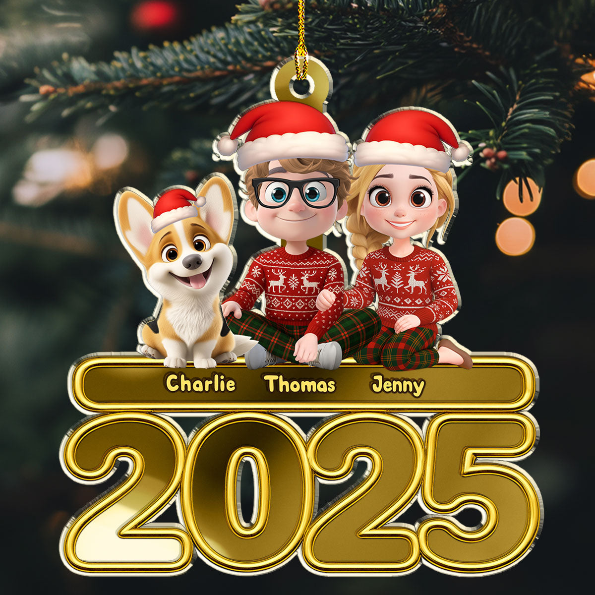 Custom Keepsake Christmas Ornament •  We And Our Dog - Personalized Mirrored Acrylic Ornament