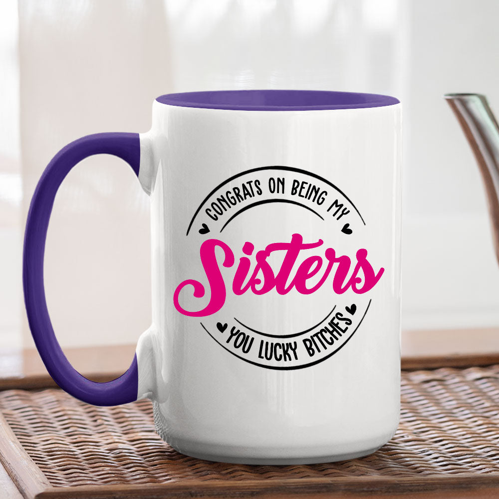 Custom Best Friend, Christmas & Birthday Friendship Keepsake Gift • You Lucky Bitch - Personalized Accent Mug