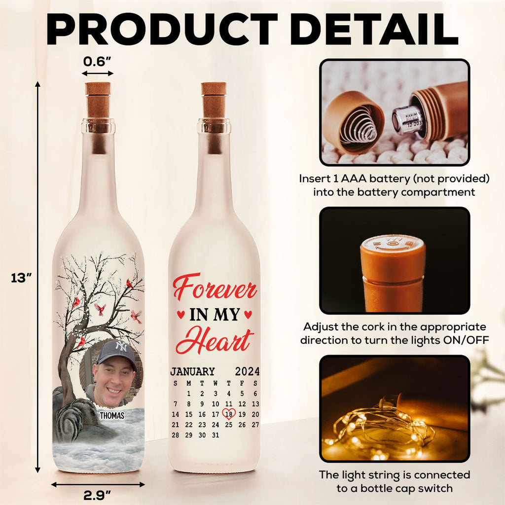 Forever In My Heart - Personalized Bottle Lamp