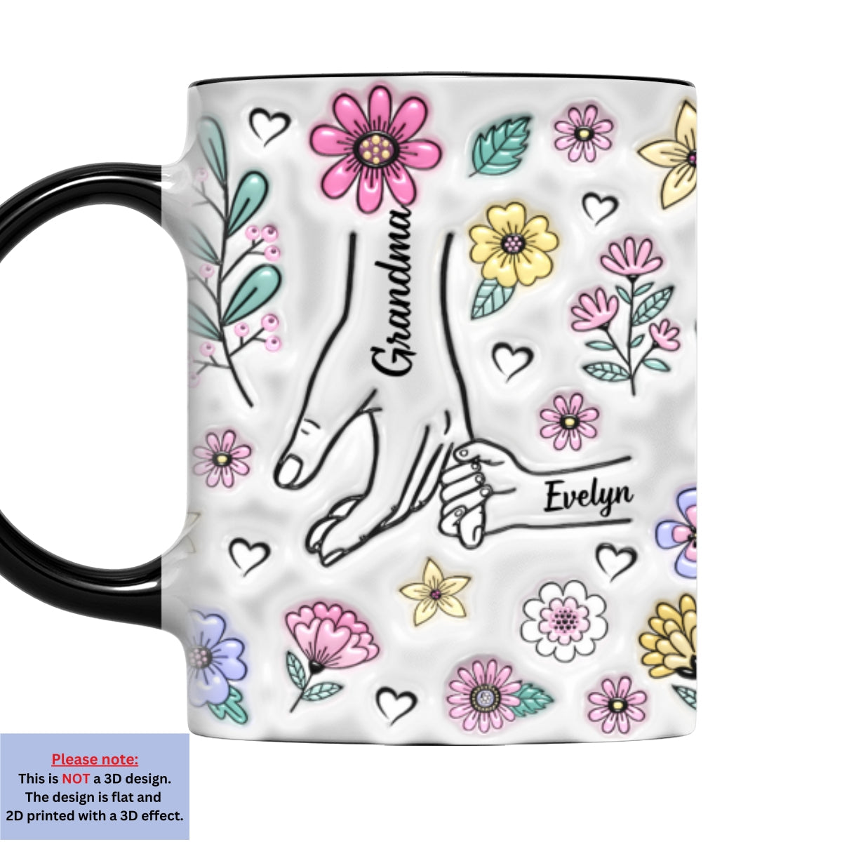 Custom Mother's Day Gift for Mom & Grandma • Family Over Everything - Personalized 3D Inflated Effect Accent Mug