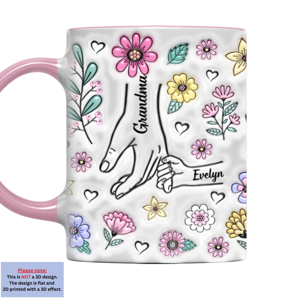 Custom Mother's Day Gift for Mom & Grandma • Family Over Everything - Personalized 3D Inflated Effect Accent Mug