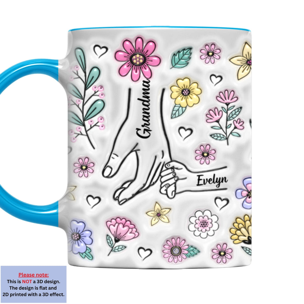 Custom Mother's Day Gift for Mom & Grandma • Family Over Everything - Personalized 3D Inflated Effect Accent Mug