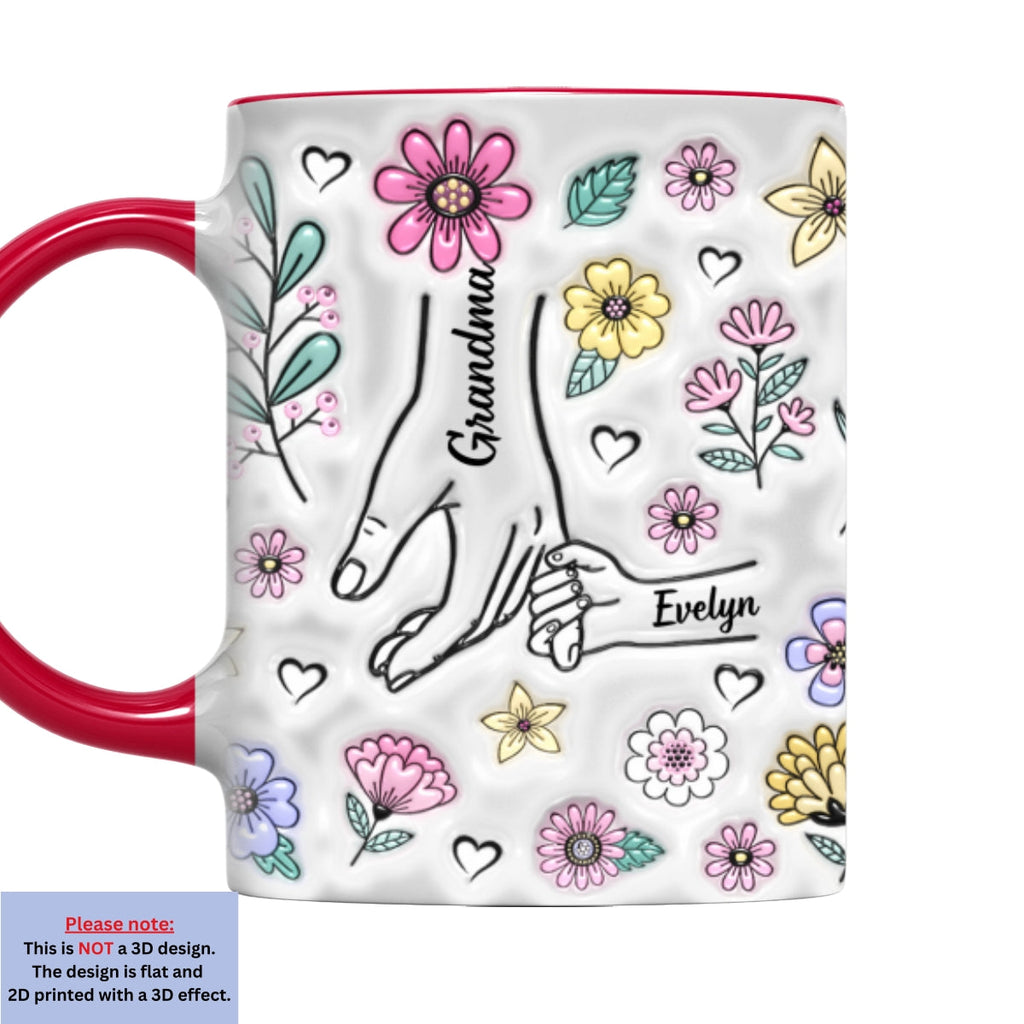 Custom Mother's Day Gift for Mom & Grandma • Family Over Everything - Personalized 3D Inflated Effect Accent Mug