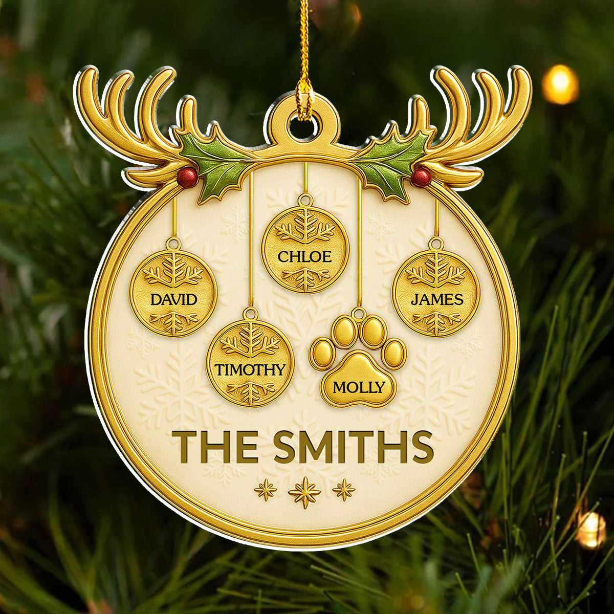 Custom Family Ornament, Christmas Gift for Family Members •  Holiday Family - Personalized Acrylic Ornament
