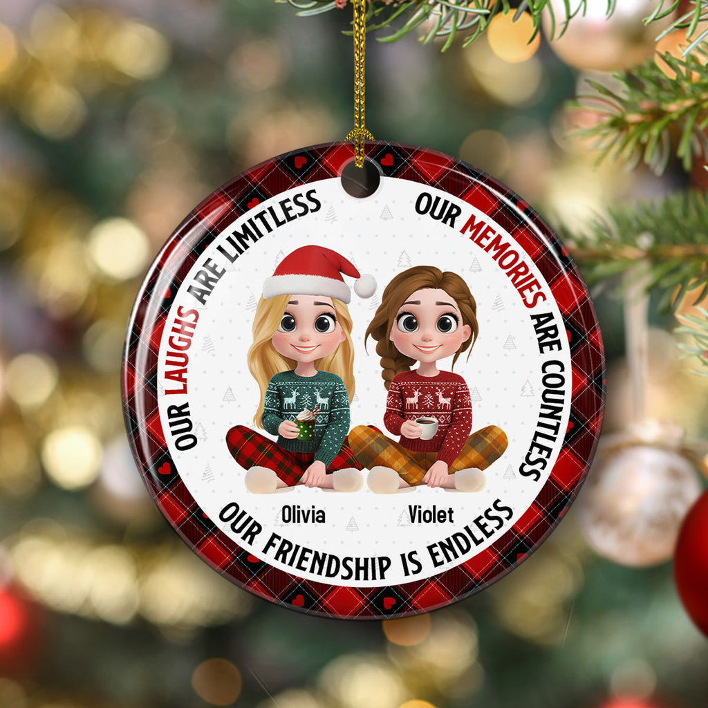 Custom Friendship Christmas Ornament, Best Friend Gift •  We Are Best Friends - Personalized Ceramic Ornament