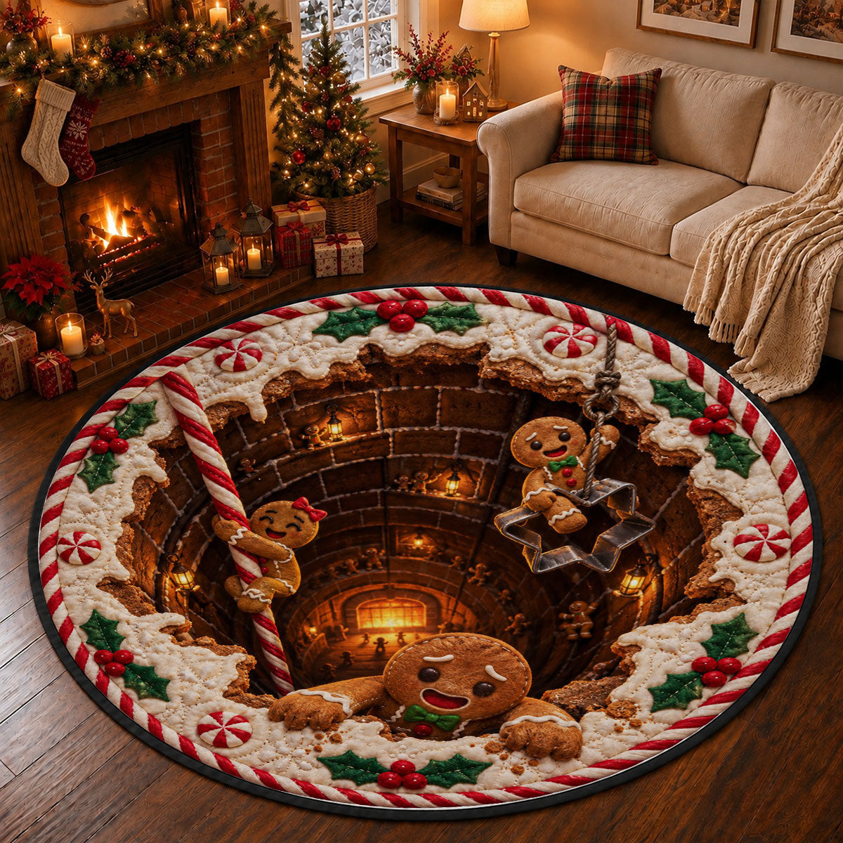 Custom Family Name Christmas Rug, Holiday Decor Gift for Family Members • Our Christmas Story - Personalized Quilted Mat