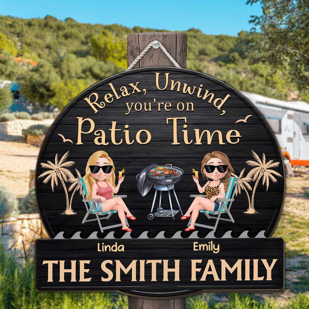 Custom Home & Wall Decor, Birthday & Christmas Gift • Let the Patio Time Begin - Personalized Wood Sign