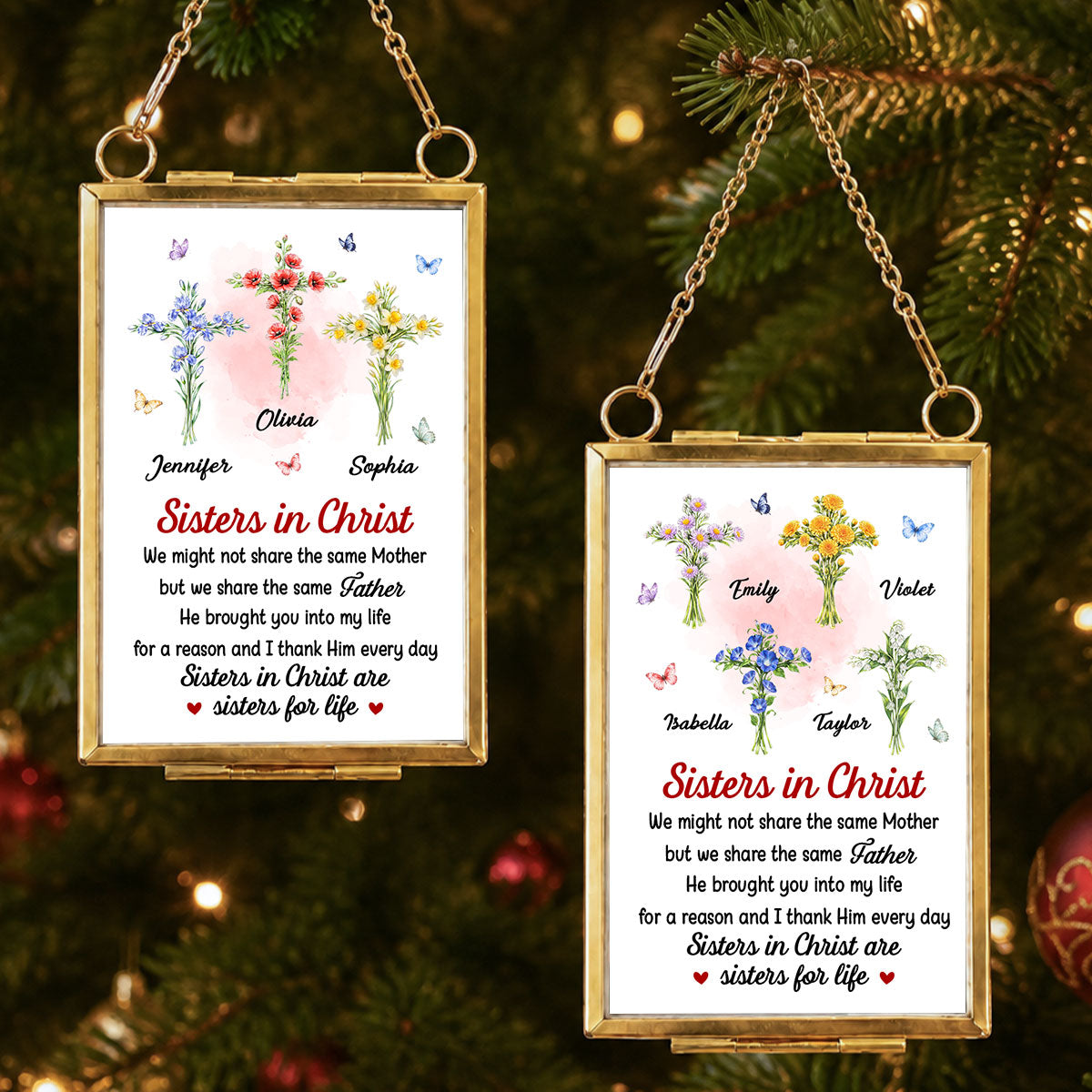 Together By Faith - Personalized Metal Frame Ornament