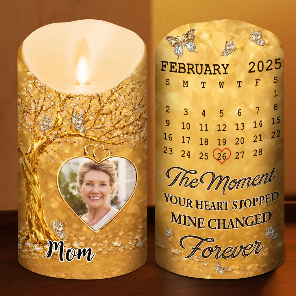 The Moment My Heart Changed Forever - Personalized LED Candle