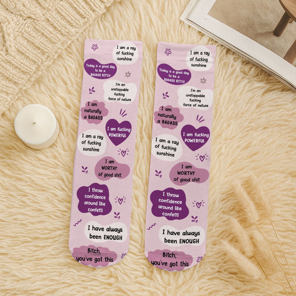 Custom Name Friendship Footwear, Christmas Birthday Gift For Bestie • I Have Always Been Enough - Personalized Crew Socks