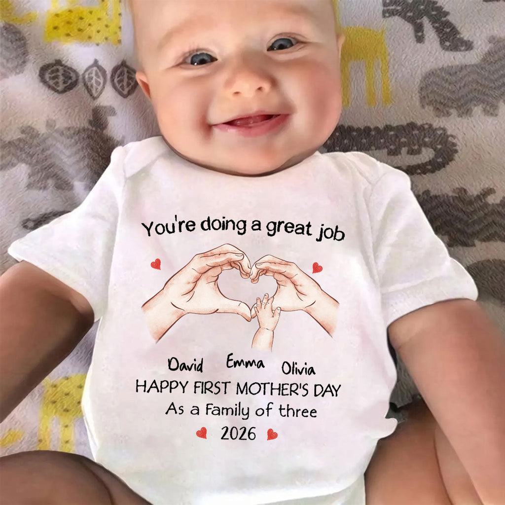 As A Family Of Three - Personalized Baby Onesie