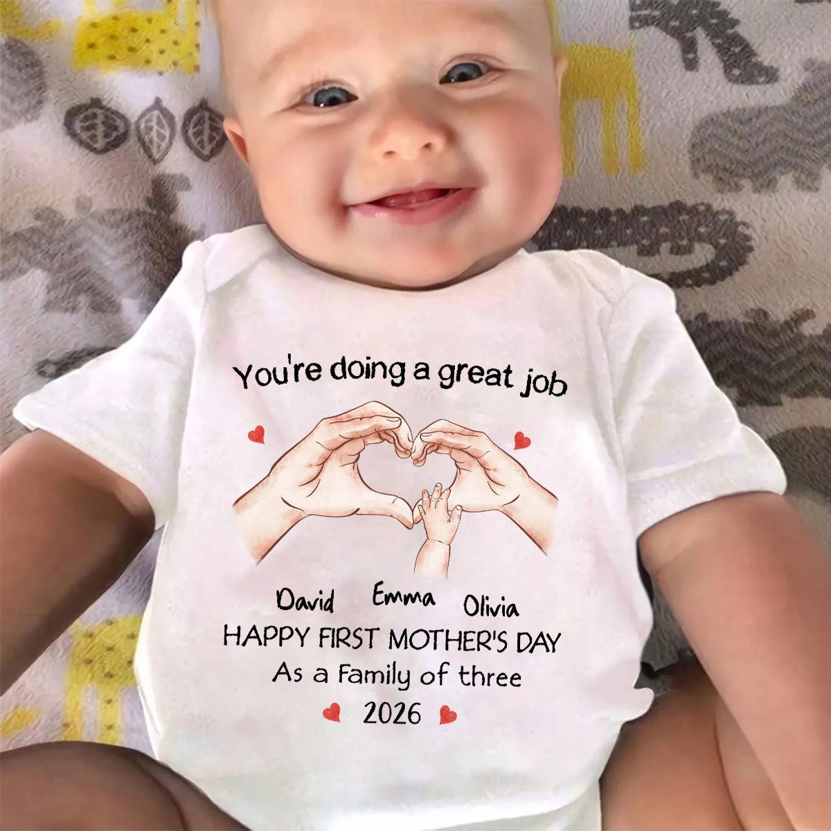 As A Family Of Three - Personalized Baby Onesie
