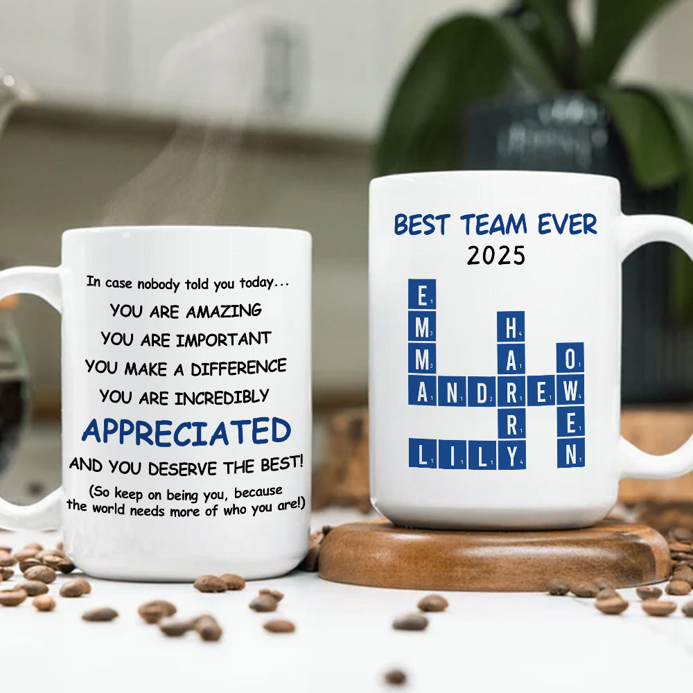 Custom Coworker, Christmas & Birthday Team Appreciation Gift • Best Team Ever 2025 - Personalized Coffee Mug