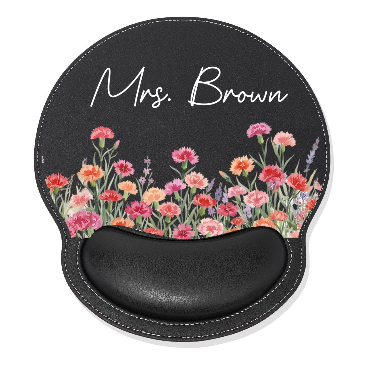 May I Bloom - Personalized Leather Mouse Pad