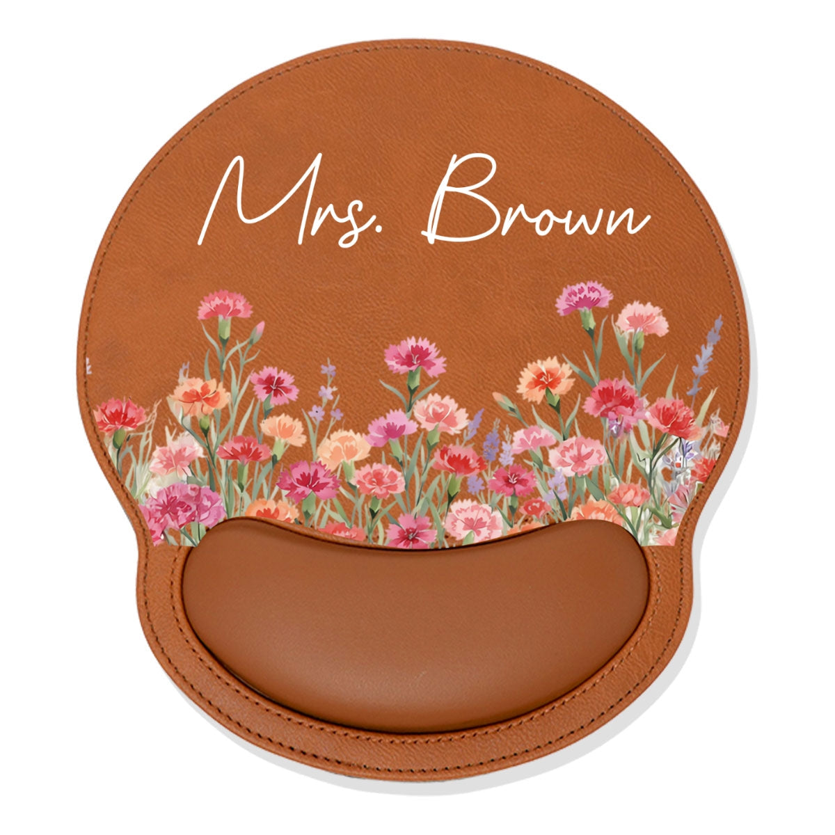 May I Bloom - Personalized Leather Mouse Pad