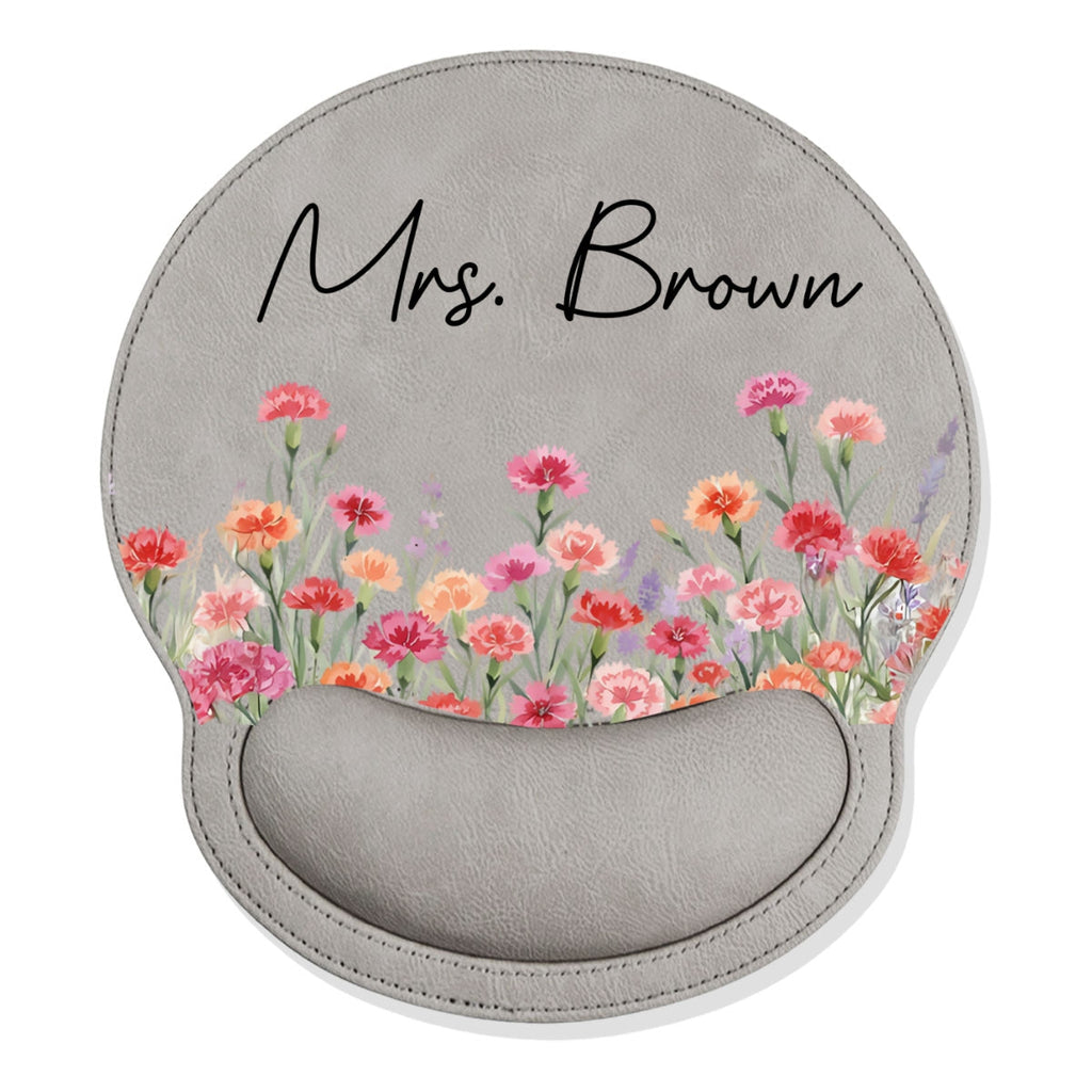 May I Bloom - Personalized Leather Mouse Pad