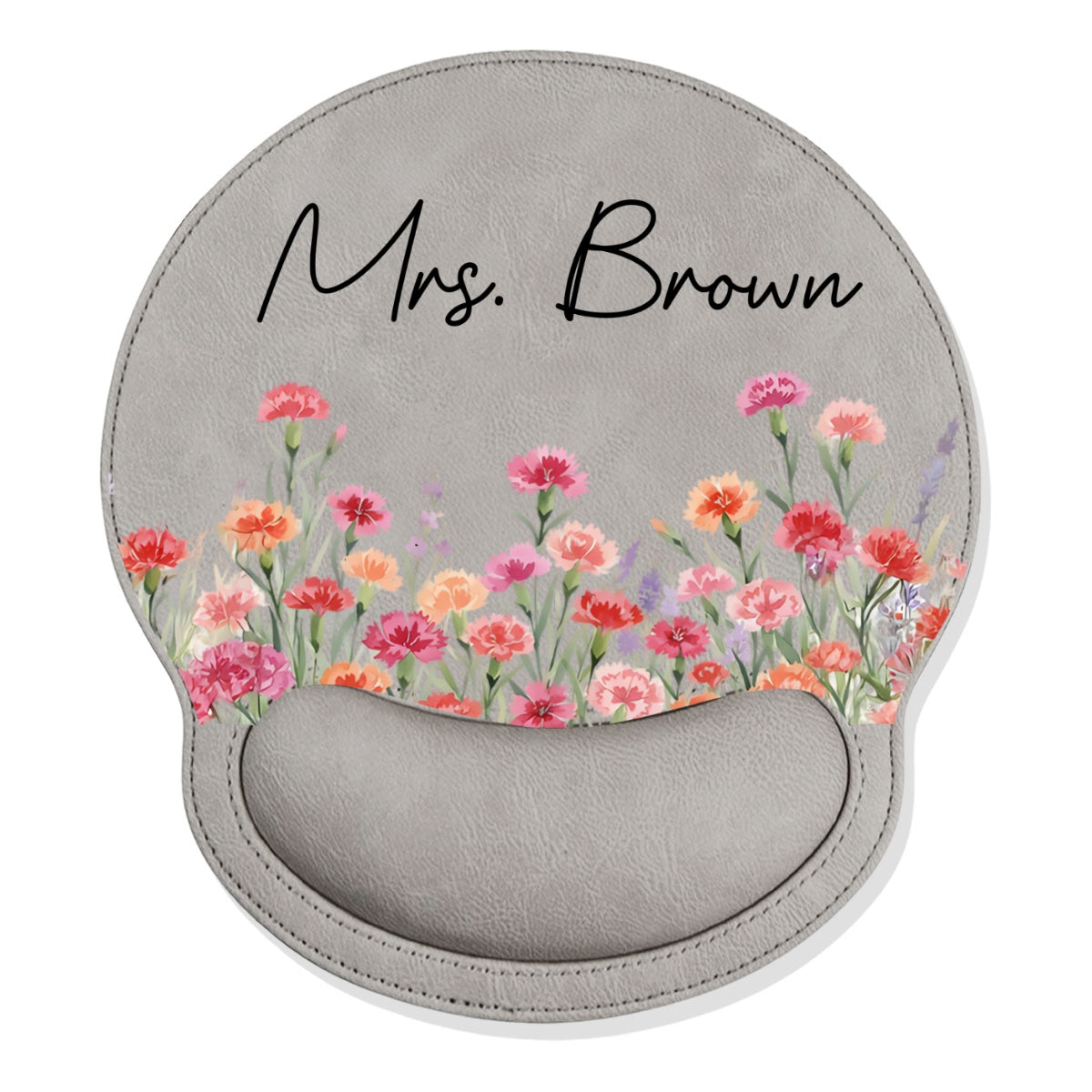 May I Bloom - Personalized Leather Mouse Pad