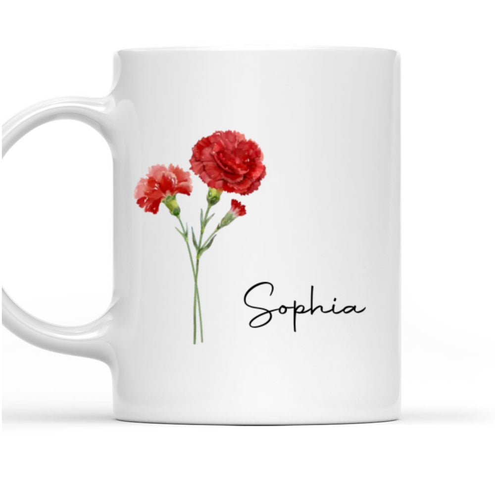 Custom Name & Birth Flower Birthday, Christmas Gift for Best Friend • Friends Are Flowers That Never Fade - Personalized Coffee Mug
