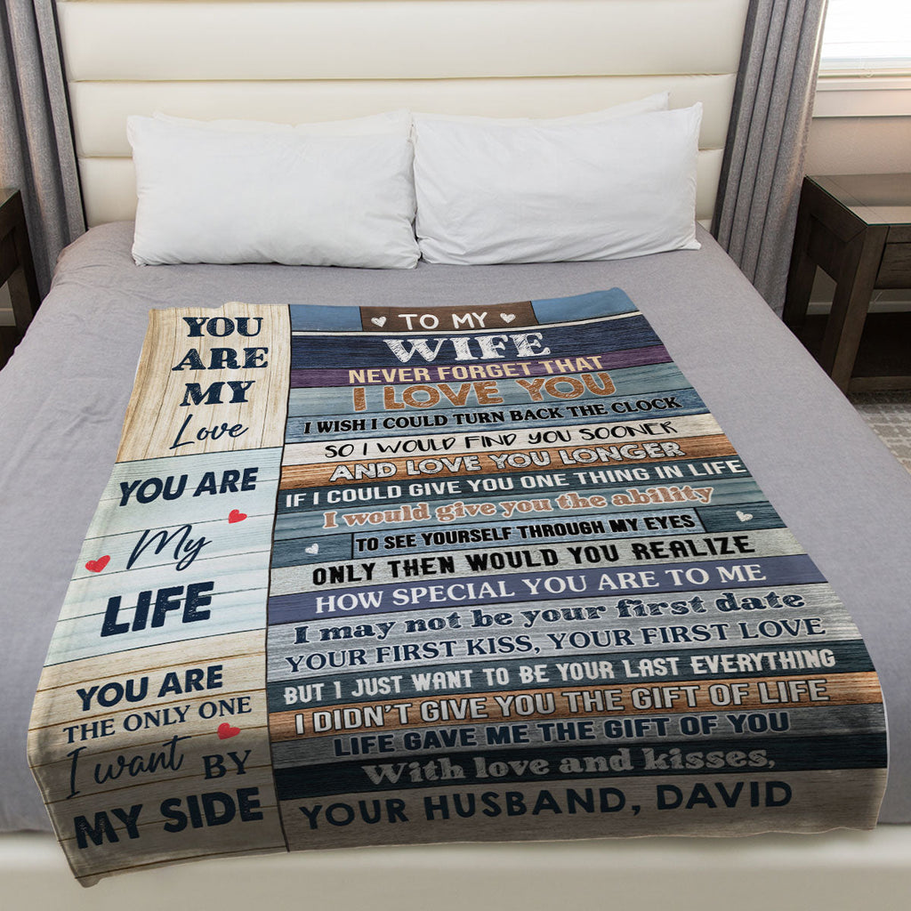 To My Wife - Personalized Fleece Blanket