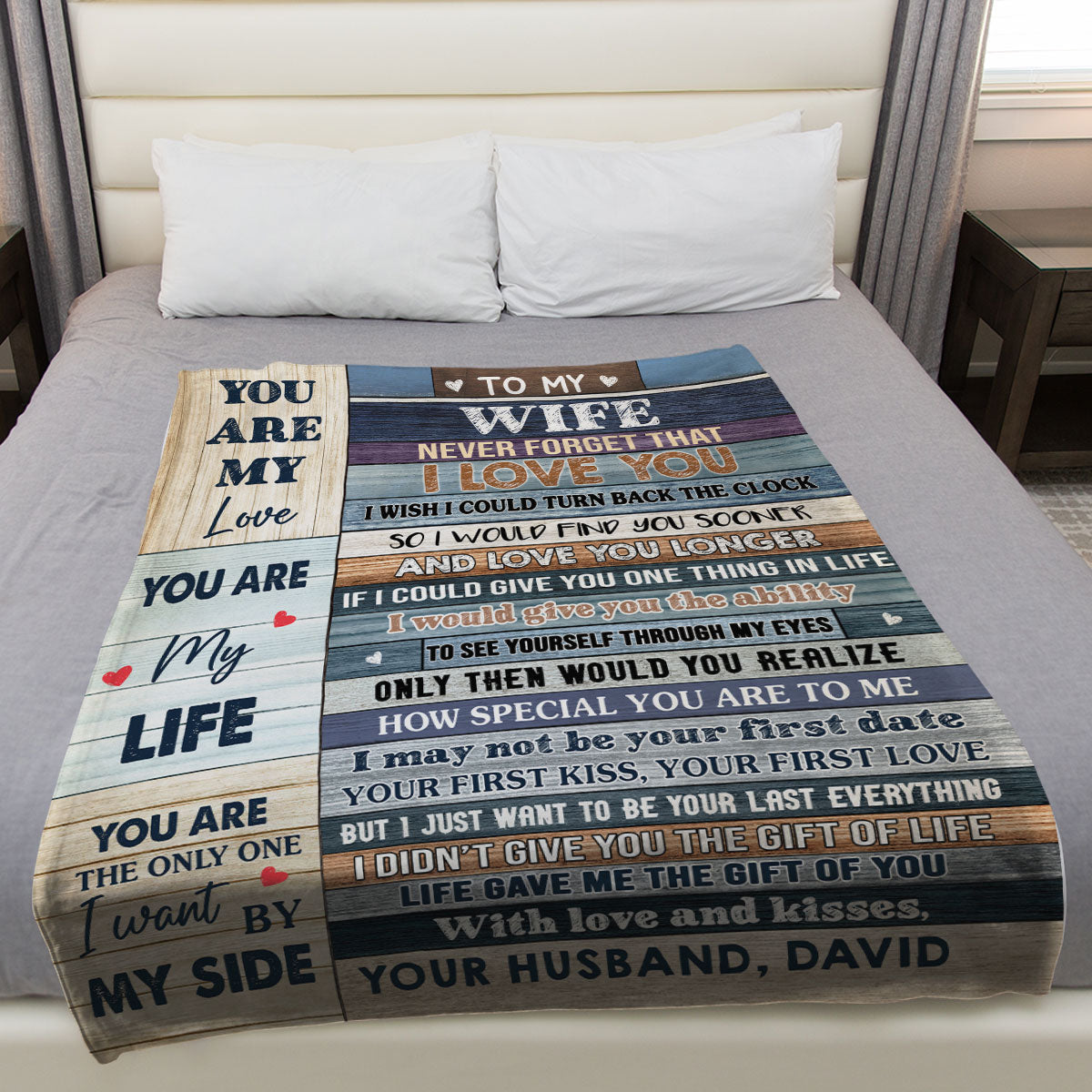 To My Wife - Personalized Fleece Blanket