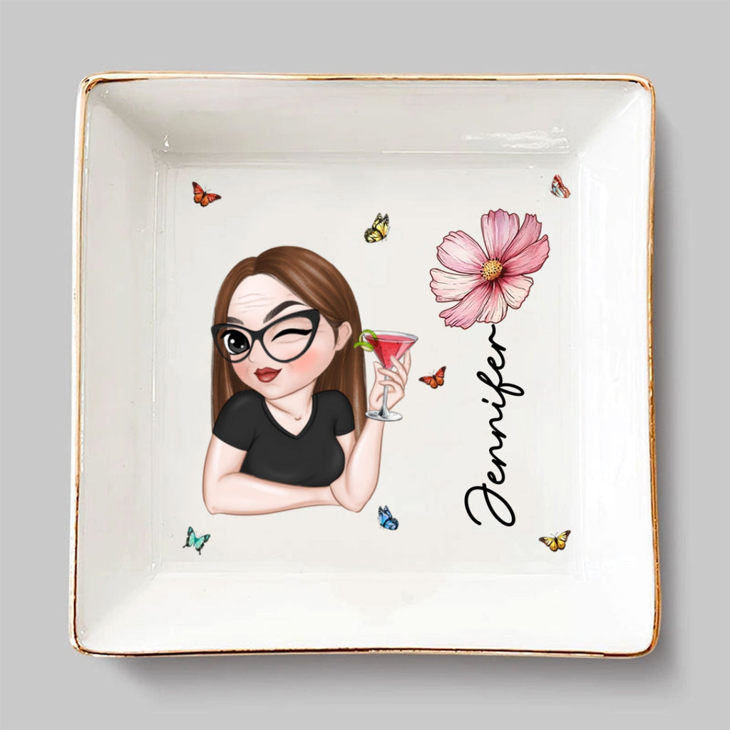 Custom Bestie Trinket Dish, Birthday Christmas Gift For Best Friend • Beautiful Bestie - Personalized Jewelry Dish