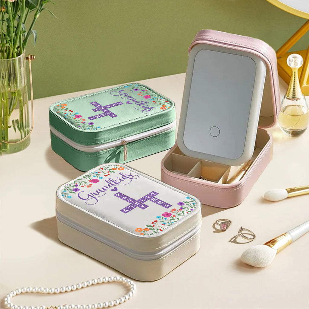 Love Grandkids - Personalized Jewelry Box With LED Mirror