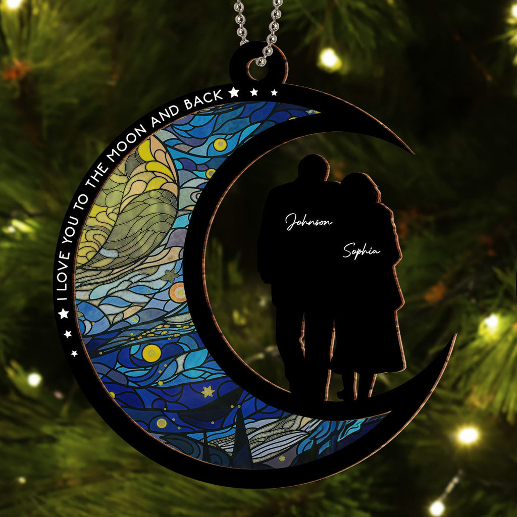 Custom Memorial Christmas Ornament, Sympathy Keepsake •  From Our First Kiss Till Our Last Breath - Personalized Suncatcher Ornament