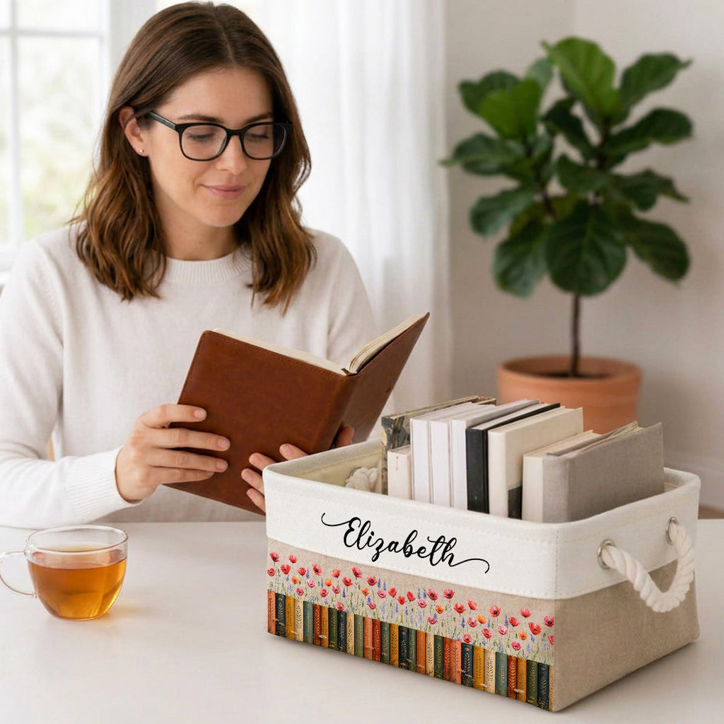 Bookshelf Flower Garden 1 - Personalized Storage Basket