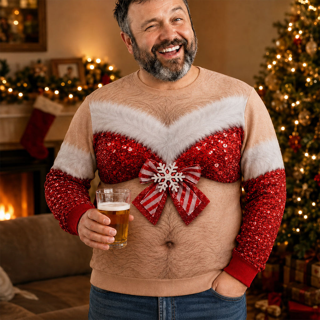 Custom Funny Ugly Sweatshirt, Couple Christmas Gift • Sexy Men - Personalized All-Over-Print Sweatshirt