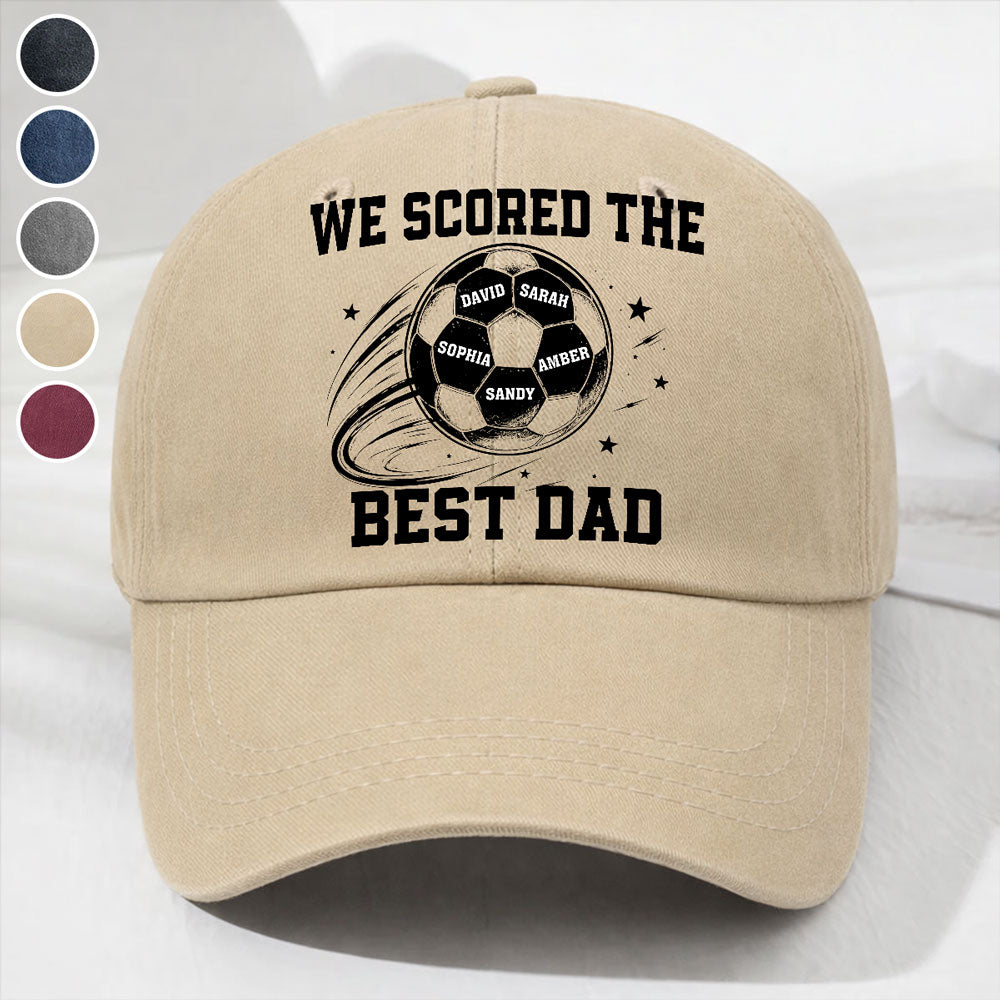 Custom Father's Day Christmas Birthday Gifts for Dad • Soccer Daddy - Personalized Vintage Washed Denim Cap