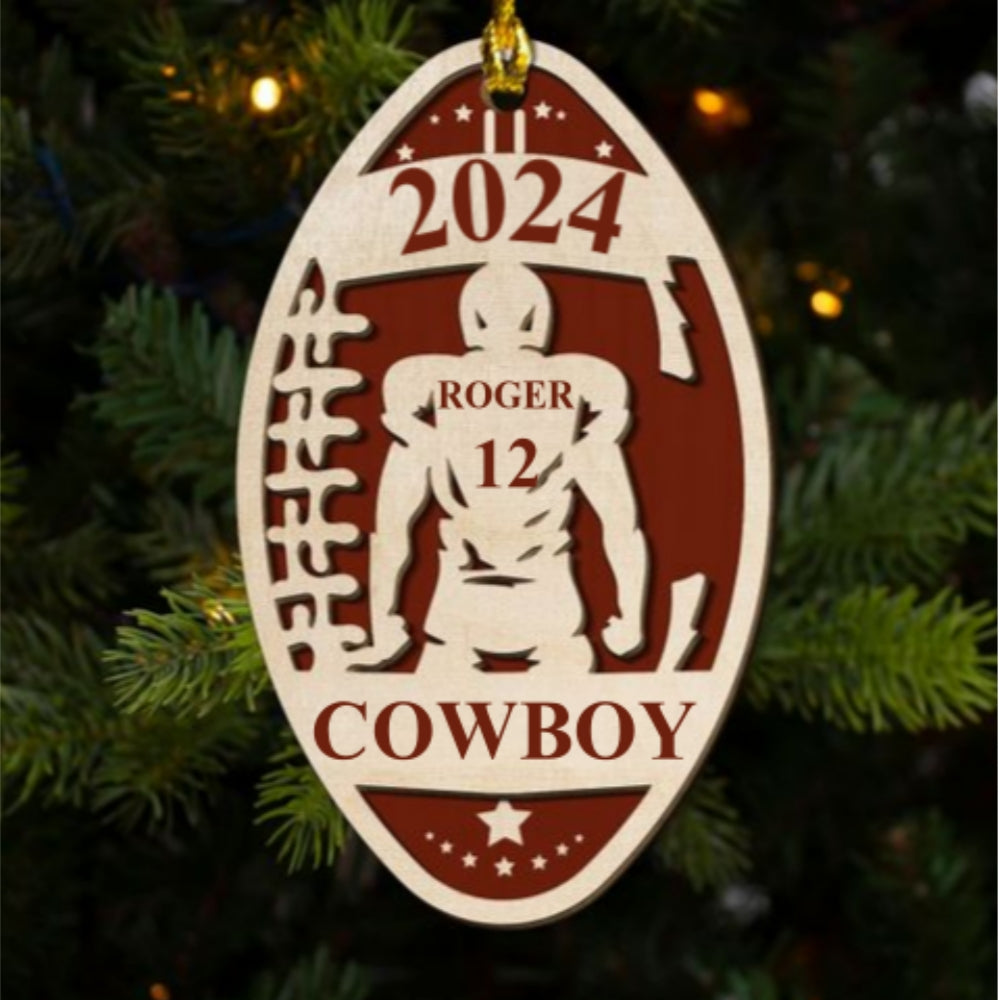 Custom Keepsake Christmas Ornament •  Rucking And Rolling On The Rugby Field - Personalized 2-Layered Wood Ornament