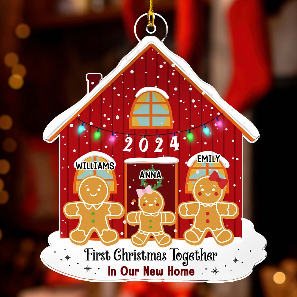 Custom Family First Christmas Ornament •  First Time In Our New Home - Personalized Acrylic Ornament