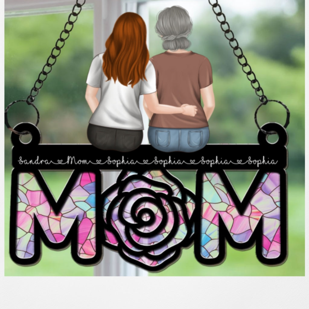 Custom Hanging Decor, Birthday Housewarming Gift • Gift For Mom - Personalized Suncatcher
