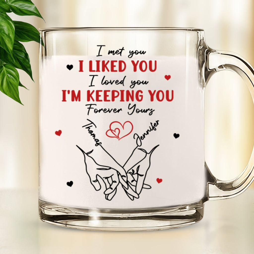 Custom Anniversary Keepsake Gifts For Couple • The Day I Met You - Personalized Glass Mug