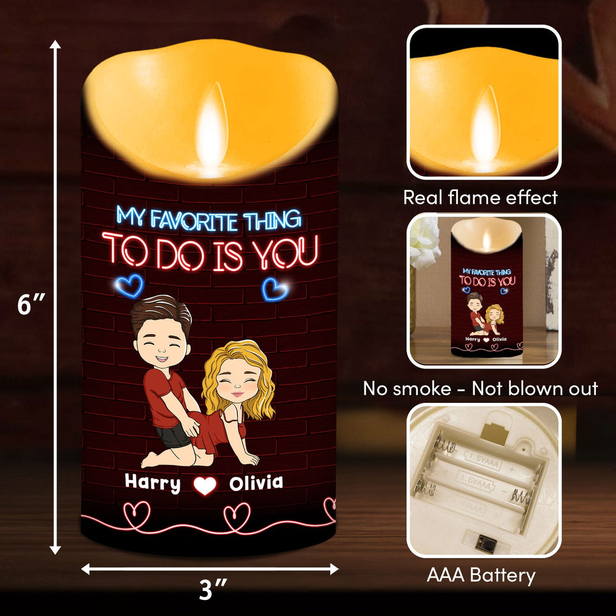 My Favorite Thing - Personalized LED Candle