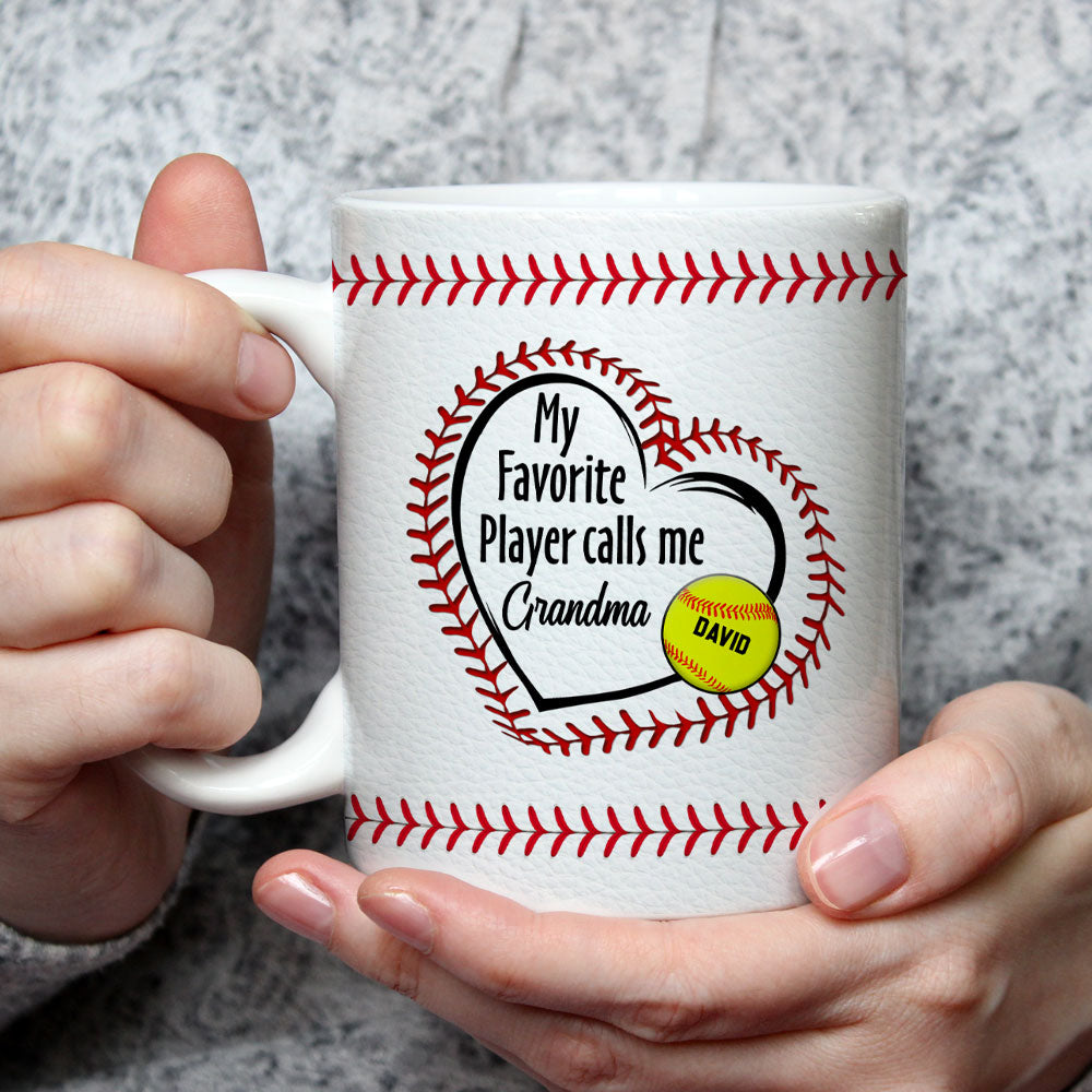 Custom Christmas & Birthday Gift For Grandma • My Favorite Players Call Me - Personalized Coffee Mug