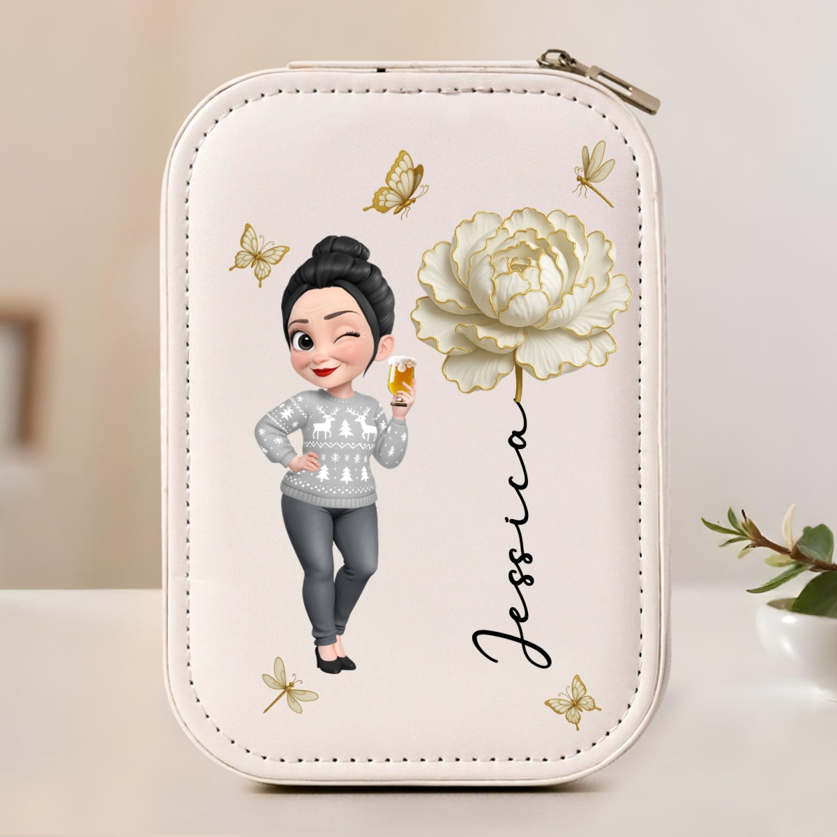 Bloom Within - Personalized Jewelry Box With LED Mirror