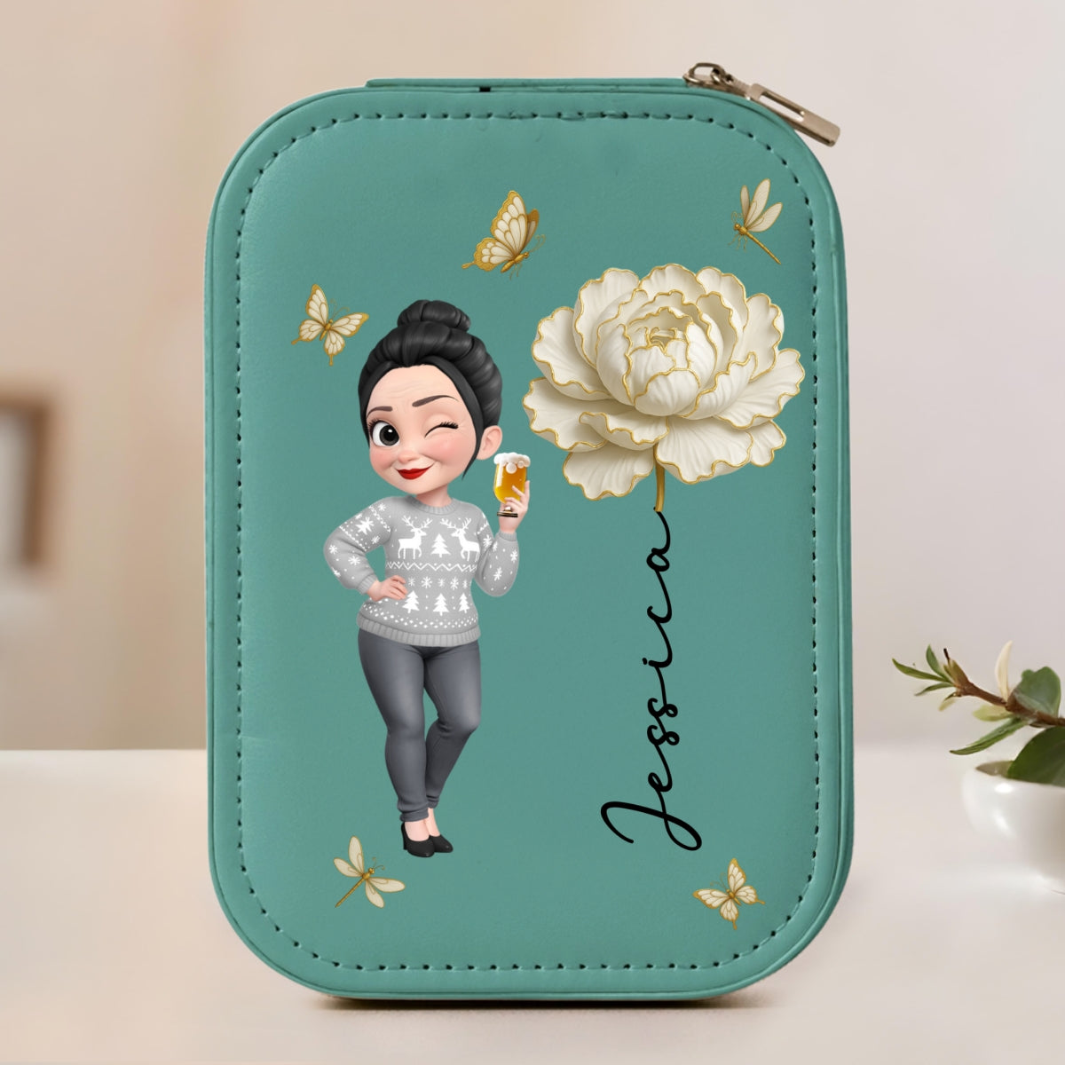 Bloom Within - Personalized Jewelry Box With LED Mirror