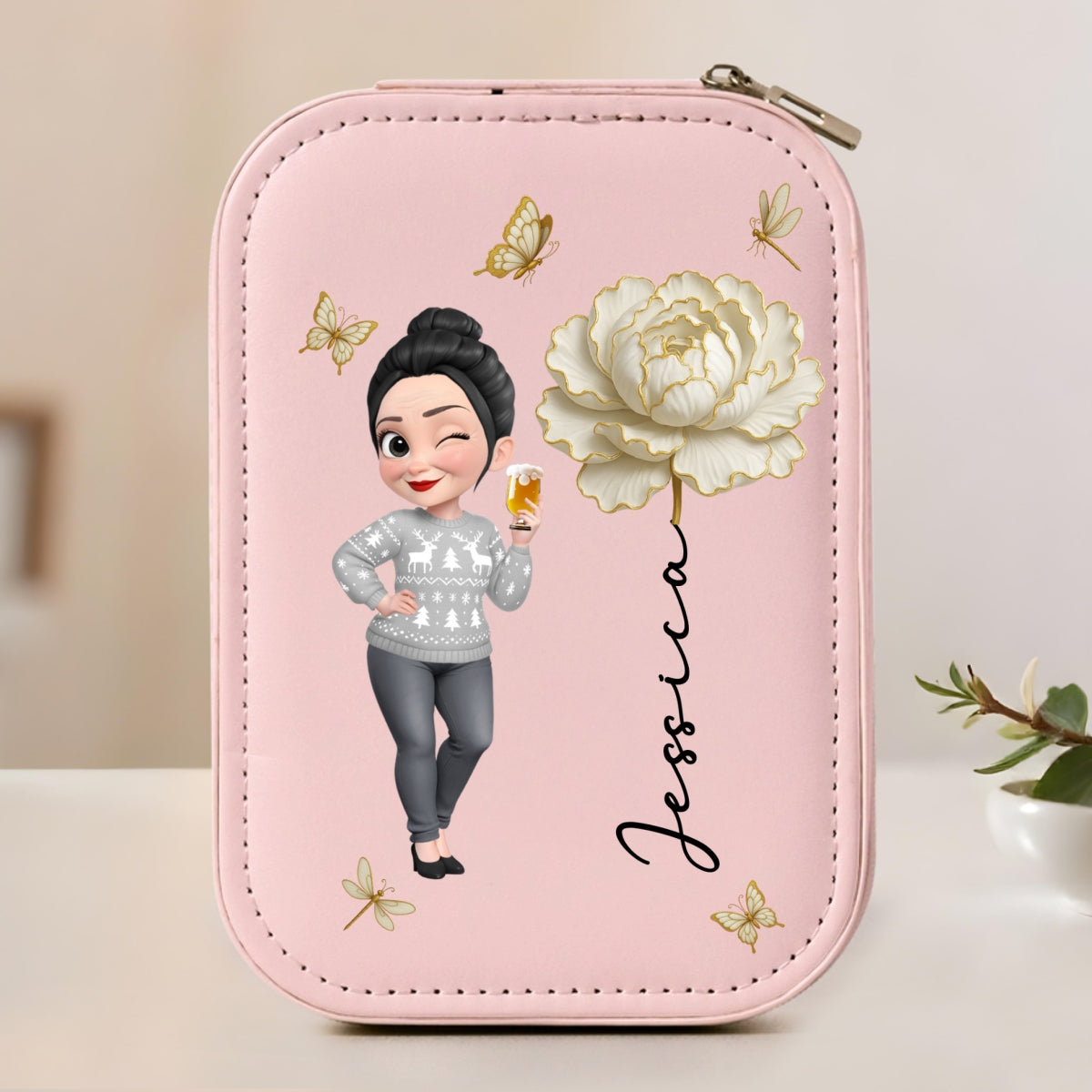 Bloom Within - Personalized Jewelry Box With LED Mirror