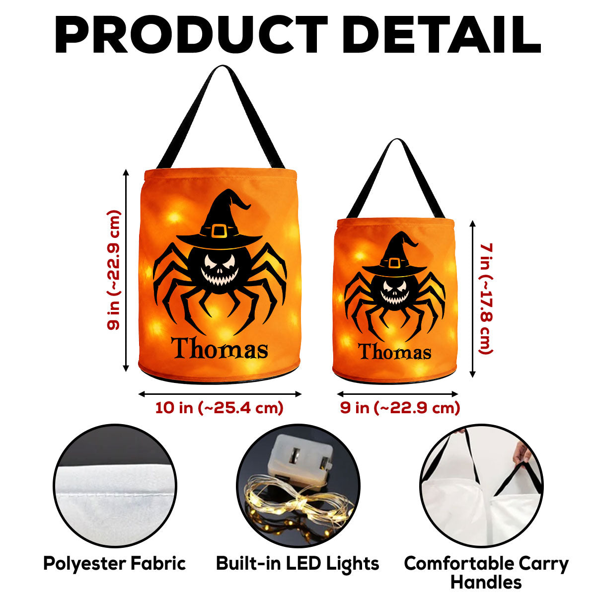 Halloween Mascot - Personalized Light Up Basket