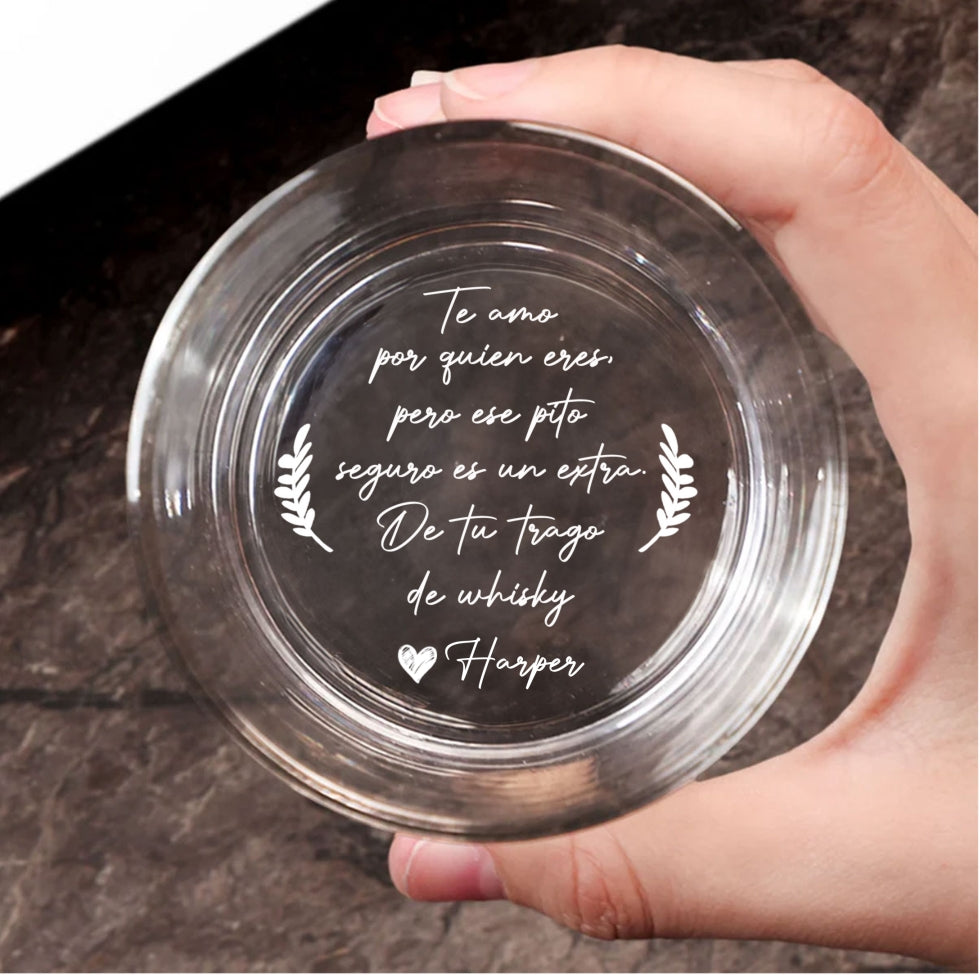 Custom Christmas Anniversary Birthday Drinkware Gifts for Husband • Contigo Placer Garantizado - Vaso de Whisky Grabado Personalizado