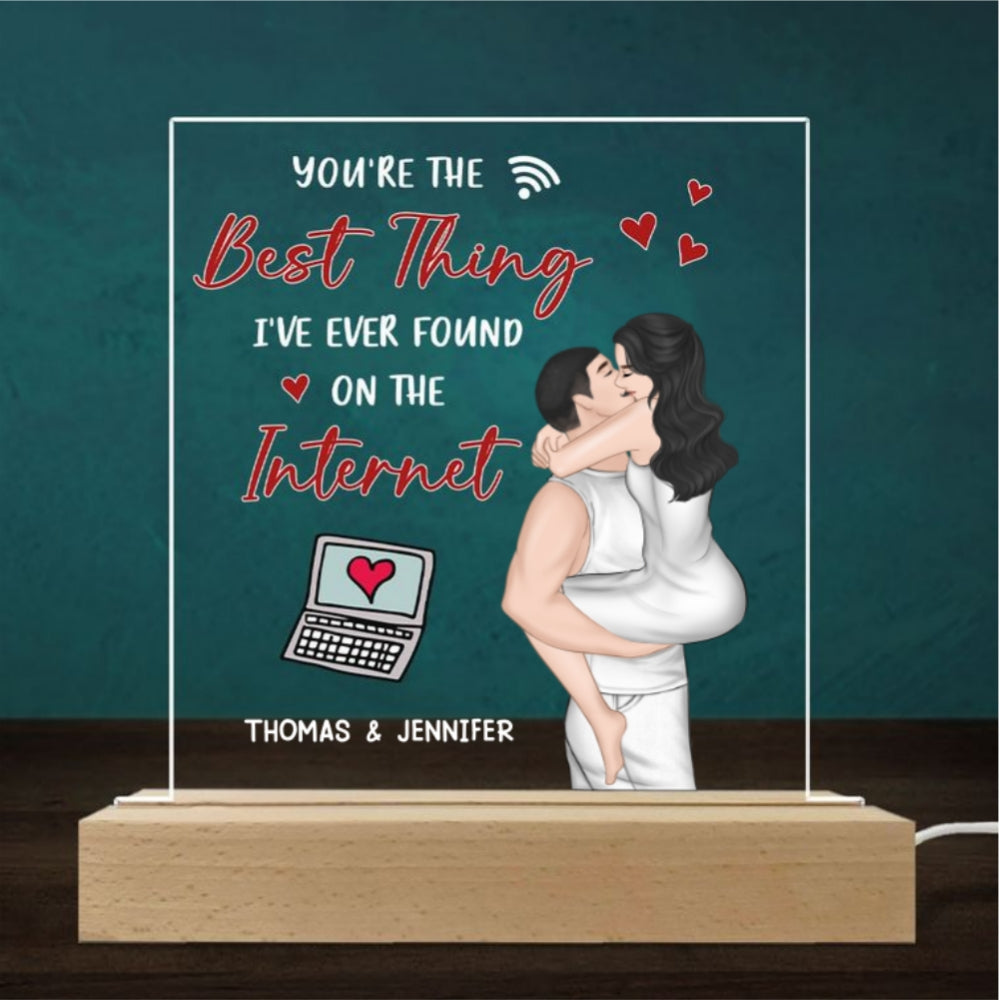 Custom Couple Gift for Anniversary, Valentine's Day, Christmas • The Best Thing I Found - Personalized LED Light