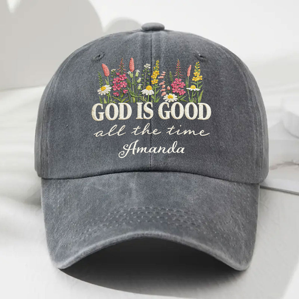 God Is Good Forever - Personalized Vintage Washed Denim Cap