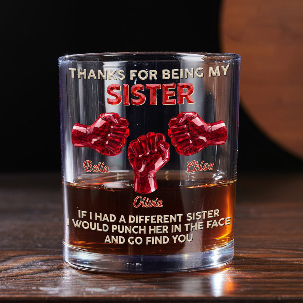 Custom Christmas Birthday Drinkware Gifts for Brother • Punch Him And Find You- Personalized Whiskey Glass