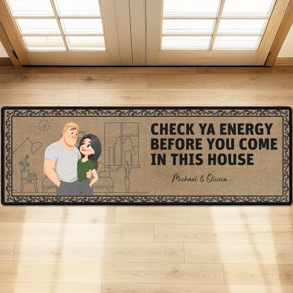 Custom Couple Rug, Anniversary Housewarming Gift For Wife Husband • Before You Come - Personalized Runner Rug