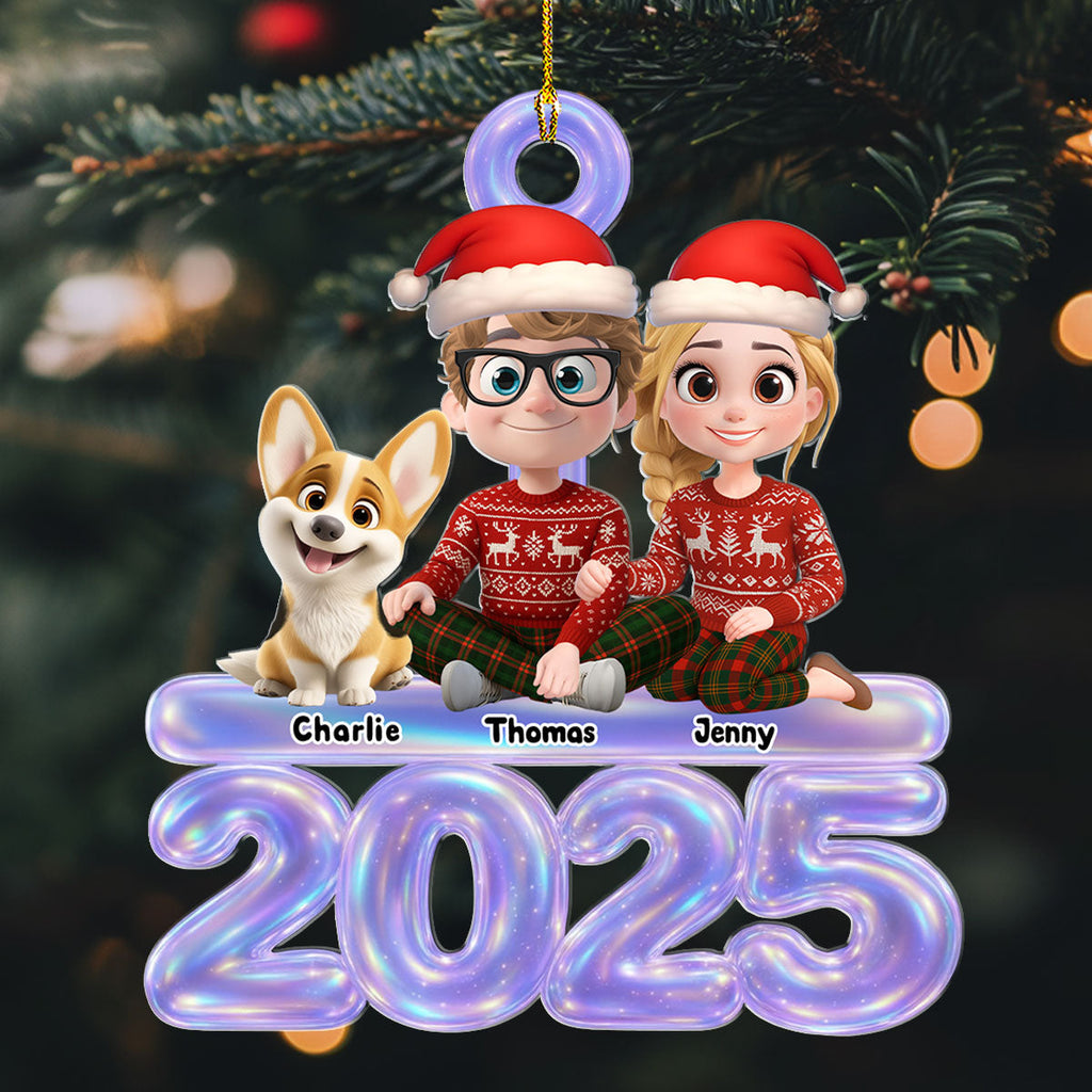 Custom Keepsake Christmas Ornament •  We And Our Dog Colorful - Personalized Acrylic Ornament