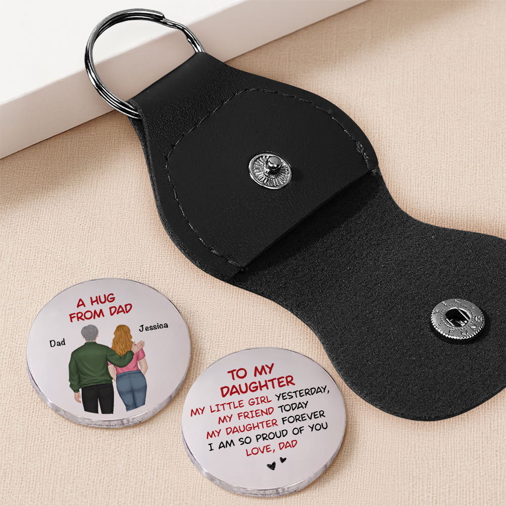 Custom Coin Keychain for Son, Father's Day Birthday Gifts • Forever Proud Of You - Personalized Pocket Hug