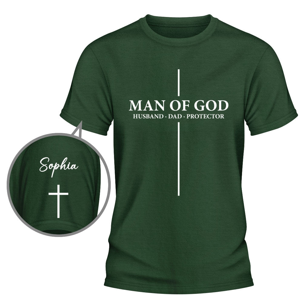 Custom Father's Day, Special Gift for Dad & Grandpa • Husband Dad Protector - Personalized Shirt With Design On Sleeve